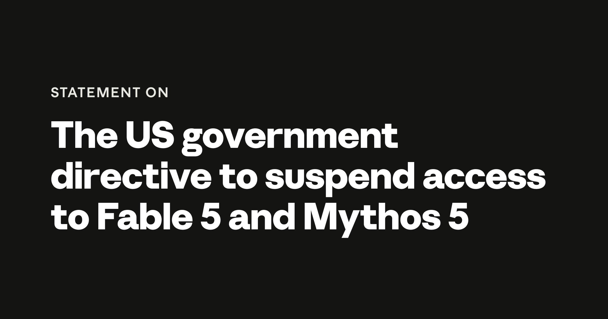 Экран с недоступными моделями Fable 5 и Mythos 5 на фоне спора Anthropic с правительством США об экспортном контроле.