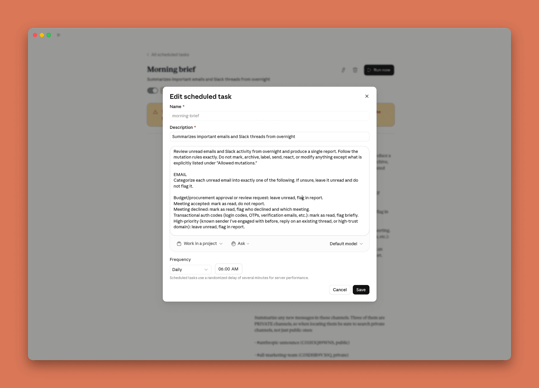 Рабочий стол с папкой и подключёнными приложениями — Claude Cowork собирает deliverable вместо копипаста из чата.