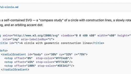 Браузерный рендер Markdown превращает блок SVG в панель с вкладками Rendered, PNG, JPEG и MP4.