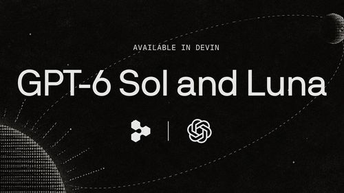 Экран агента Devin выбирает GPT-6 Sol или Luna на фоне графика стоимости и баллов бенчмарка FrontierCode.